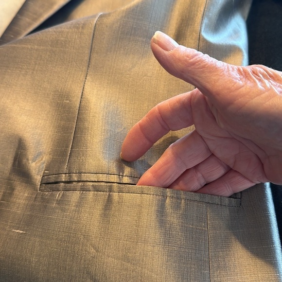 Linda Allard Ellen Tracy 100% Silk Light Sage Green Business Blazer Size 10 - Picture 11 of 11